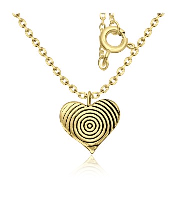 Heart Shaped Gold Plated Silver Kids Necklace SPE-3892-GP